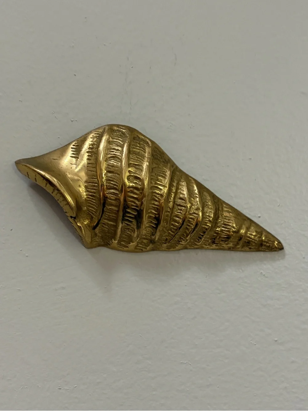 Brass Sea Shell~Wall Hanging Vintage Nautical, Mid-Century Modern, Beach Decor